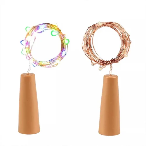 Himack 20 LED Wine Bottle Cork String Lights, Multicolor